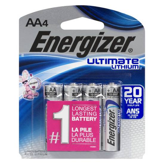 Energizer · Piles au lithium AA, Ultimate Lithium (4 un) - Ultimate lithium AA batteries (4 units)