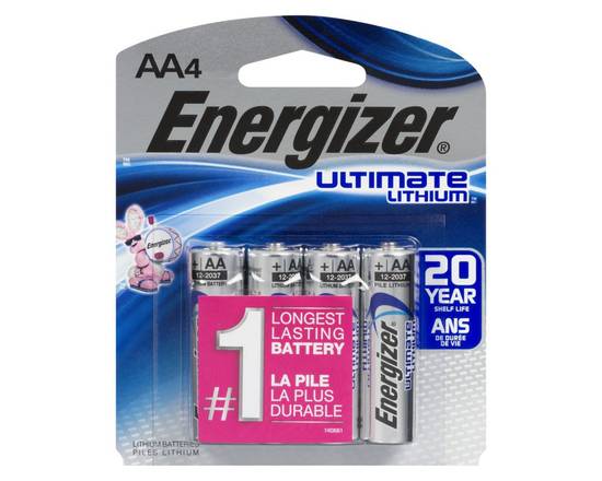 Energizer · Piles au lithium AA, Ultimate Lithium (4 un) - Ultimate lithium AA batteries (4 units)