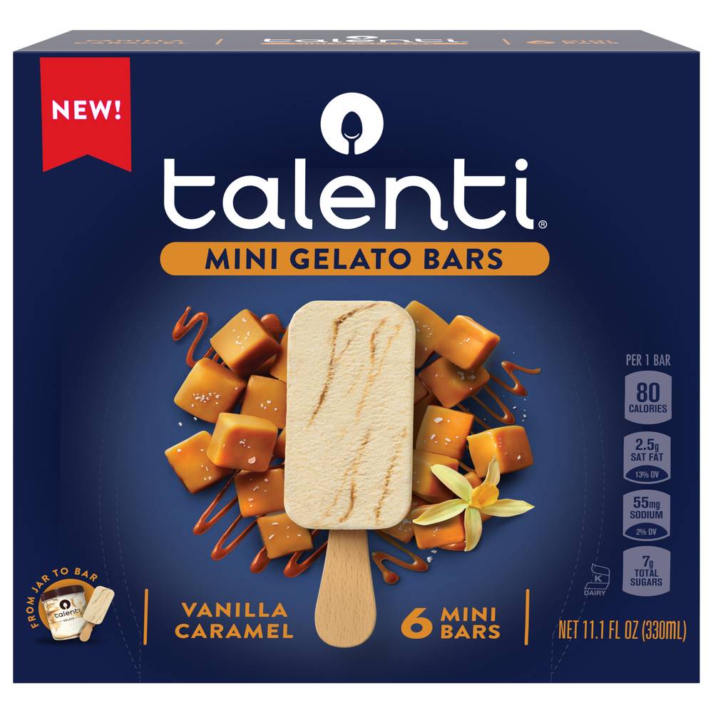 Talenti Mini Gelato Bars, Vanilla Caramel (1.85 fl oz, 6 ct)