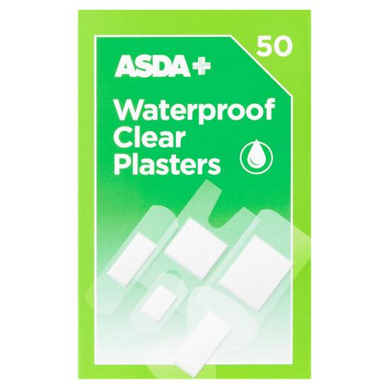 ASDA Waterproof Clear Plasters 50pk