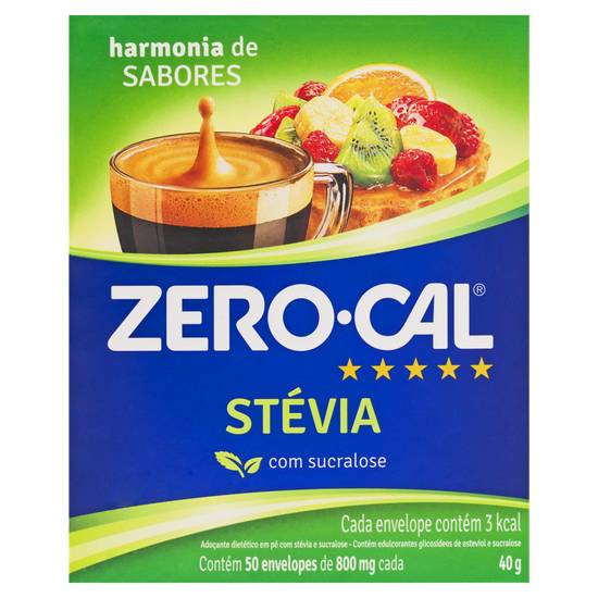 Zero-cal adoçante em pó de stévia e sucralose harmonia de sabores (40 g)