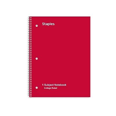 Staples Poly College Ruled Subject Notebook 70 Pages (8 x 10.5")