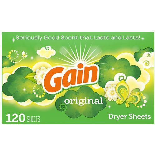 Gain Fabric Softener Dryer Sheets Original - 120.0 ea