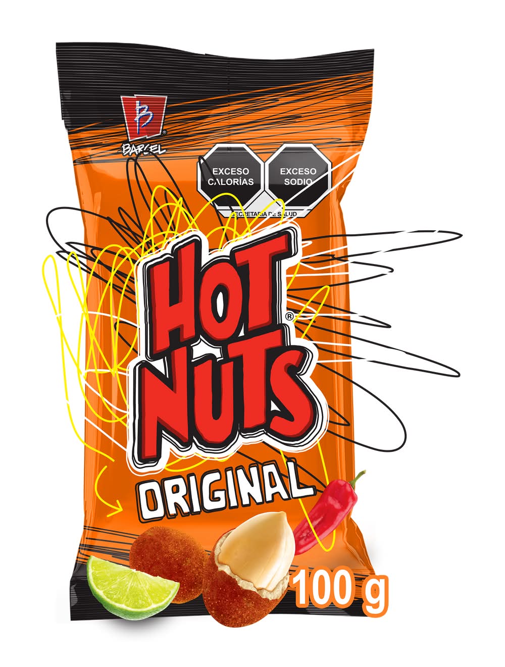 Takis · Hot nuts original cacahuates cubiertos, chile-limón (100 g)