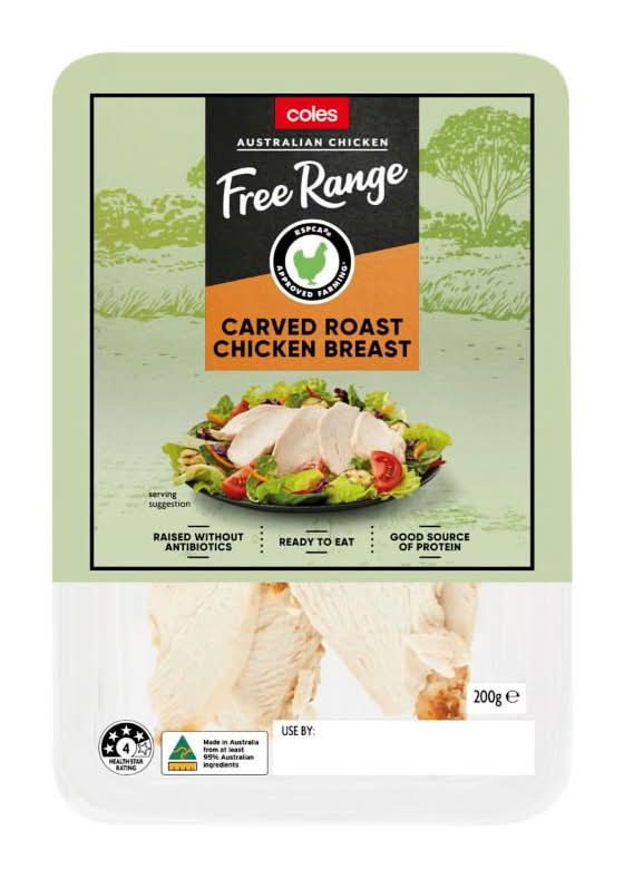 Coles Free Range Carved Roast Chicken Breast (200g)