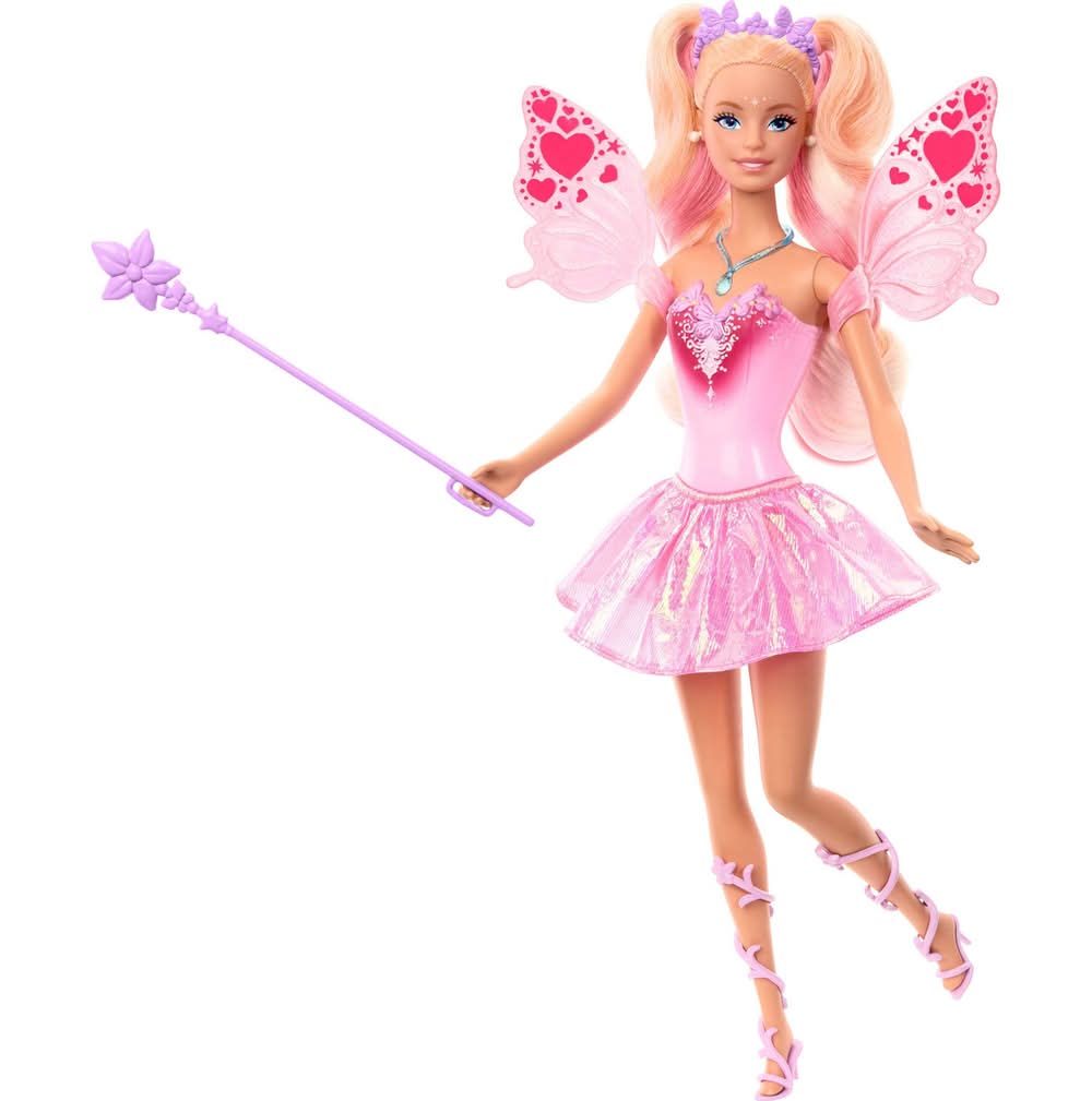 Barbie Fantasy Fairy Doll With Color Change Wings & Outfit, 11.5 In (2 ct)