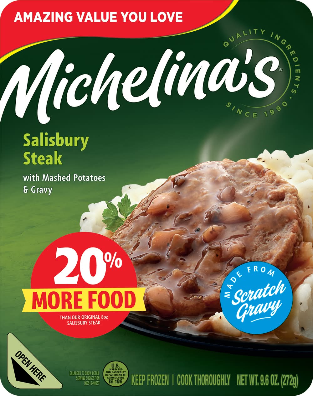 Michelina's Salisbury Steak With Mashed Potatoes & Gravy (8 oz)