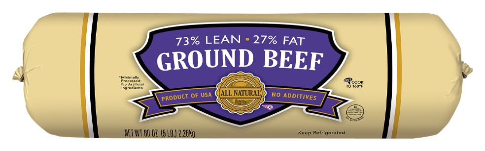 All Natural Lean Ground Beef Chub (5 lbs)