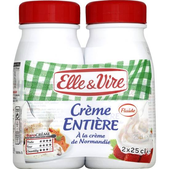 Crème entière Elle & Vire 2x25cl
