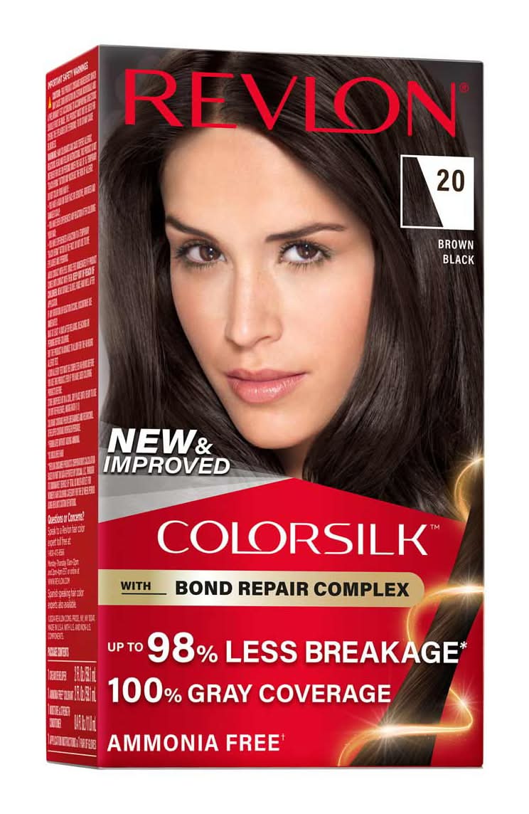 Revlon Colorsilk Beautiful Permanent Hair Color, Brown Black 20 (8 oz)