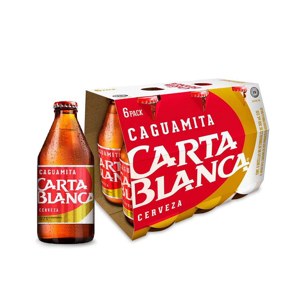 Carta Blanca · Cerveza caguamita (6 x 300 ml)