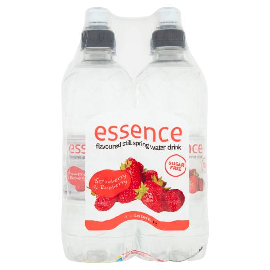 Essence Strawberry & Raspberry Flavoured Still Spring Water Drink (4 ct, 500 ml)