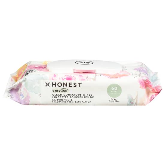 Honest Sensitive Clean Conscious Wipes (60 ct)