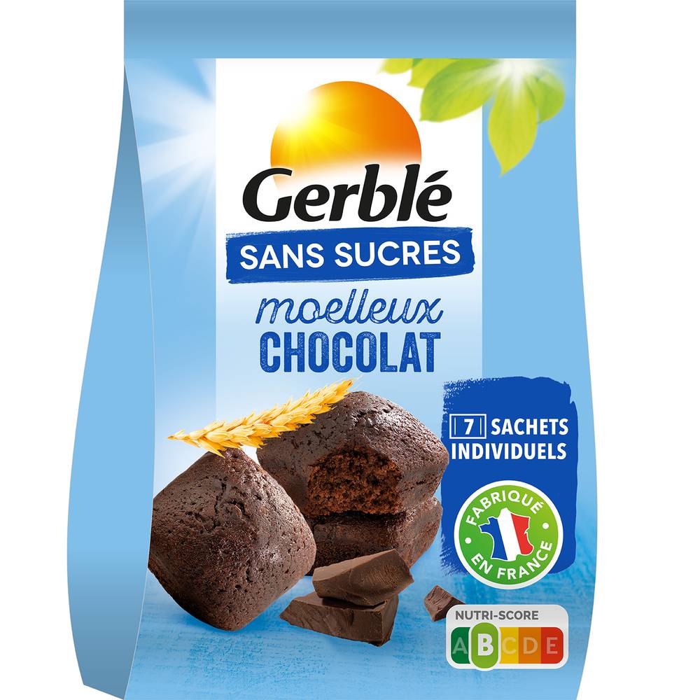 Gerblé - Moelleux au chocolat sans sucres (7 pièces)