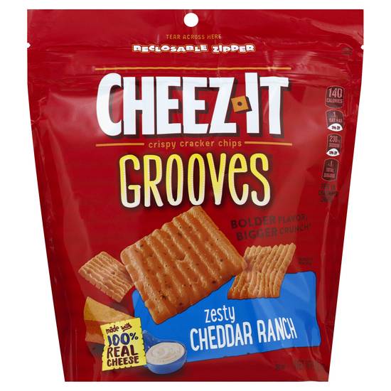 Cheez-It Grooves Zesty Cheddar Ranch Crunchy Snack Crackers