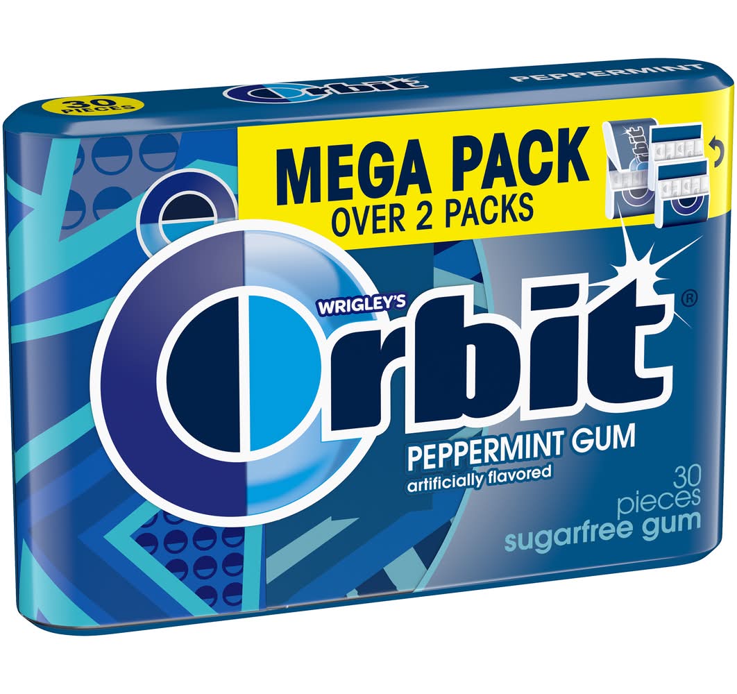 Orbit Sugar Free Mega pack Gum, Peppermint (3.2 oz, 30 ct)