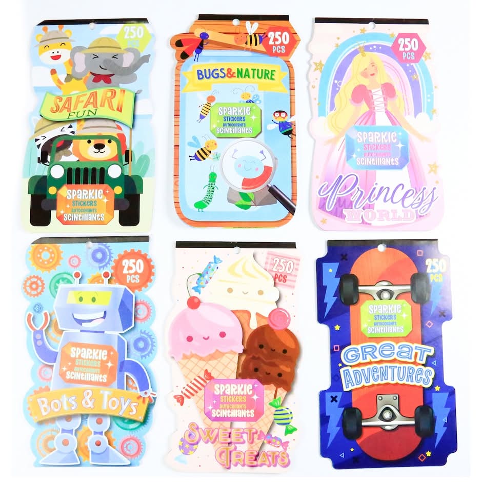 Assorted Sparkly Die Cut Sticker Books
