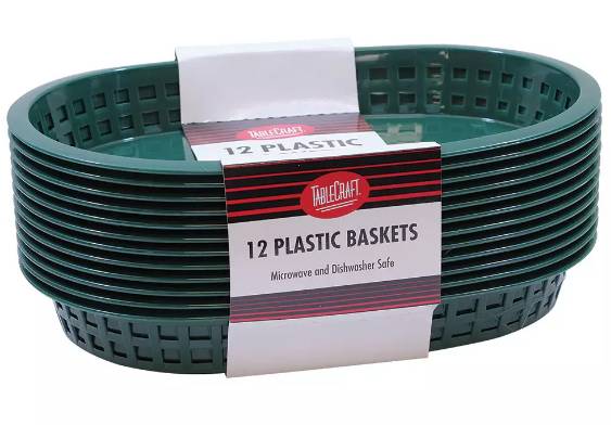 Oval Basket Green - 12 Pack (3 Units per Case)