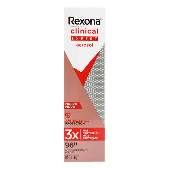 Rexona desodorante antitranspirante clinical protección antibacterial (150 ml)
