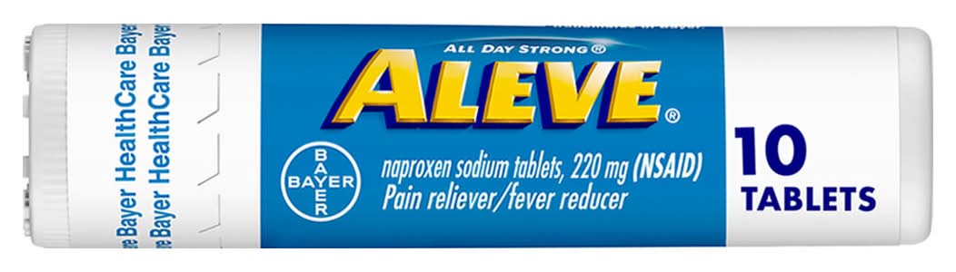 Aleve Pain Reliever And Fever Reducer 220mg Tablets 10 Ct