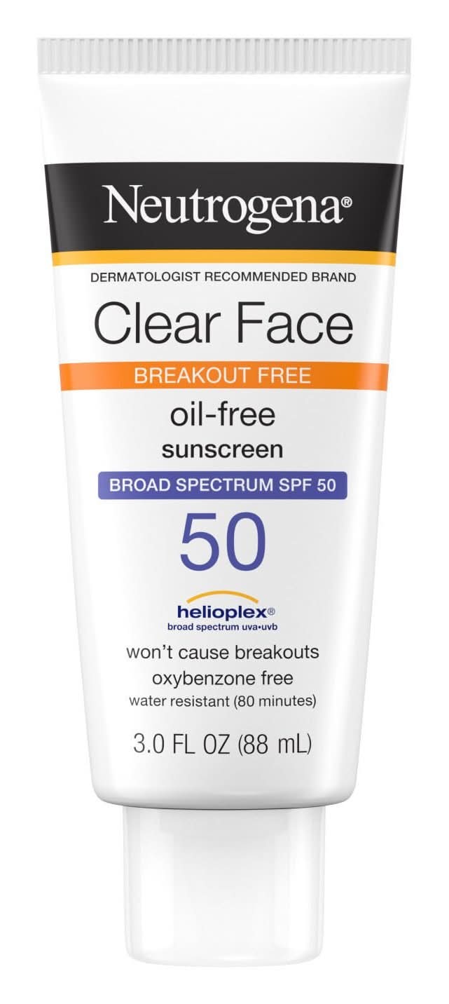 Neutrogena Clear Face Oil-Free Breakout Spf 50 Sunscreen (3 fl oz)
