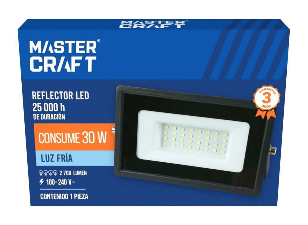 Master Kraft · Reflector de luz fría led 30 w