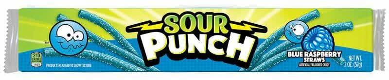 Sour Punch Blue Raspberry Straws 2oz