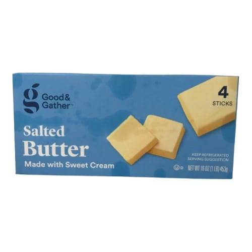 Good & Gather Butter With Sweet Cream, Salted (16 oz, 4 ct)