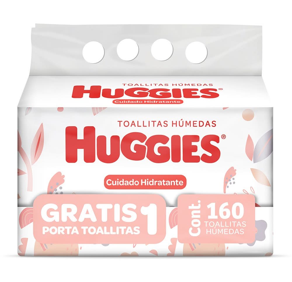Huggies · Toallitas húmedas cuidado hidratante con porta toallitas (160 un)