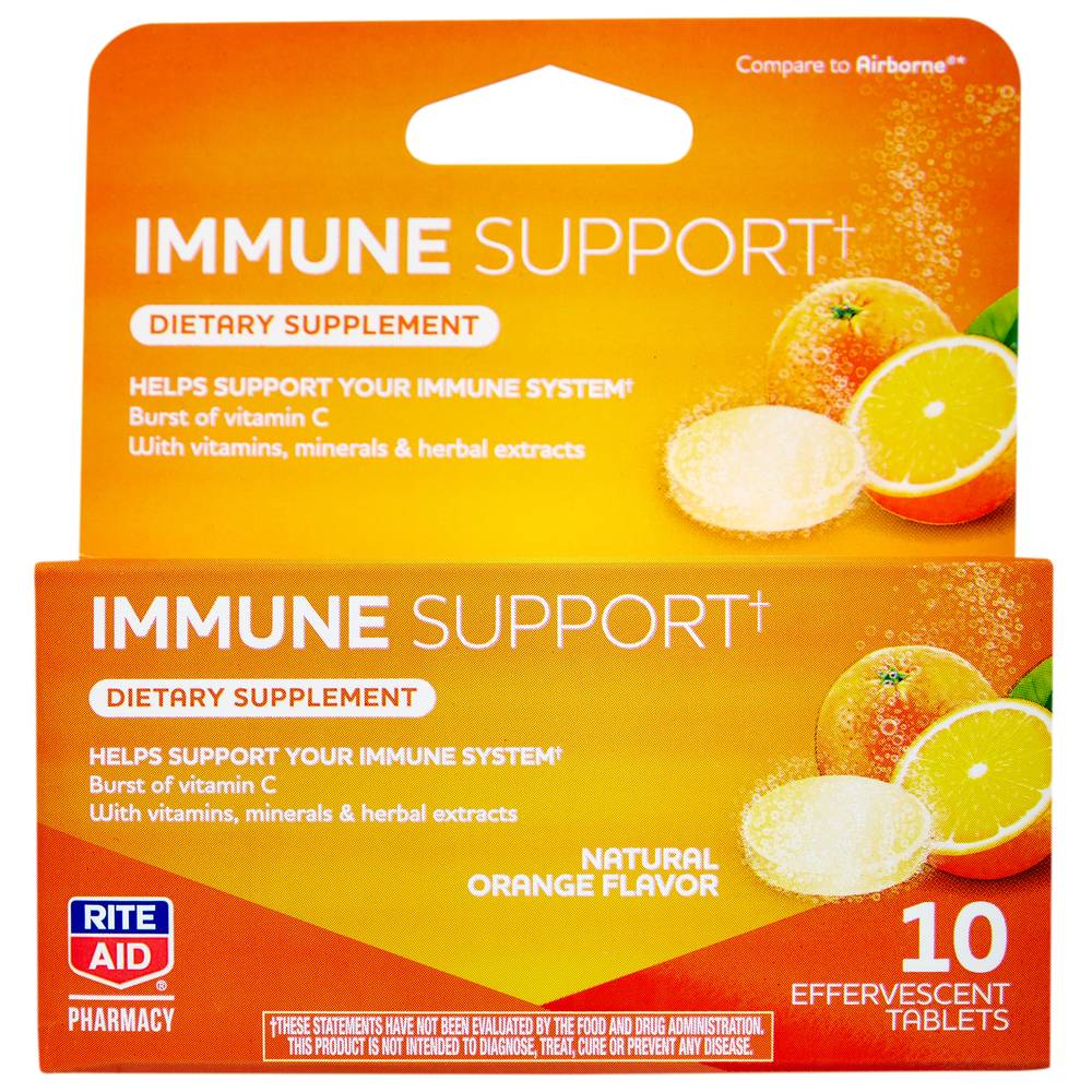 Rite Aid Immune Support Effervescent Tablets Orange (10 ct)