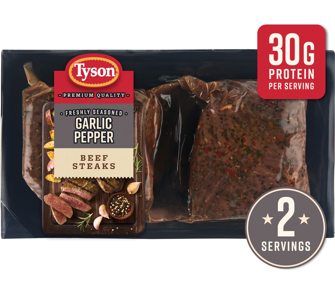 Tyson Beef Steaks, Garlic Pepper (12 oz)