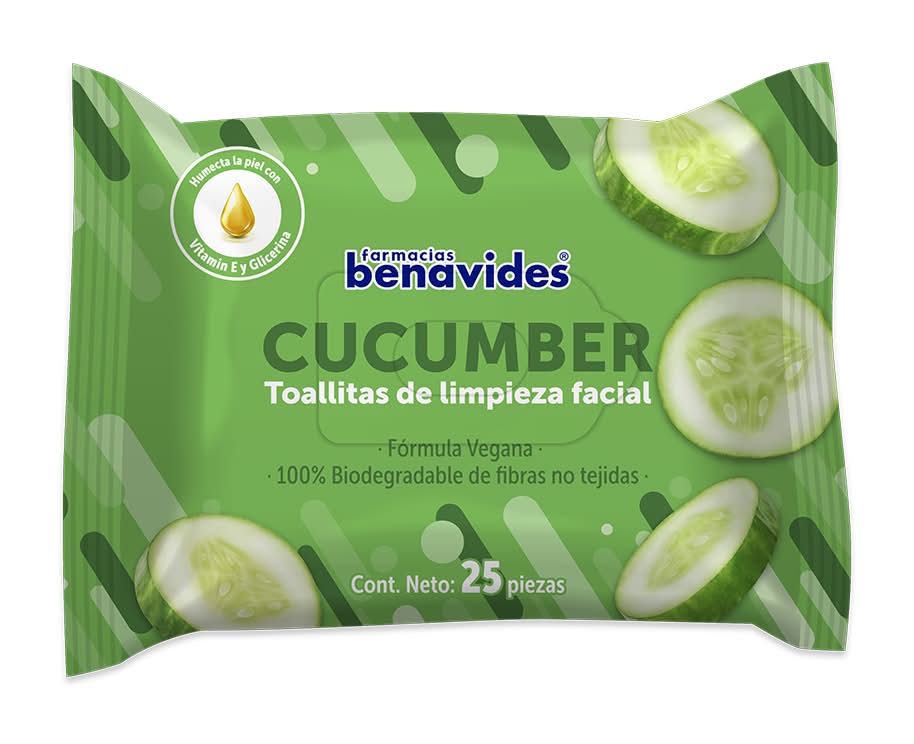 Farmacias Benavides · Cucumber toallitas de limpieza facial (25 un)