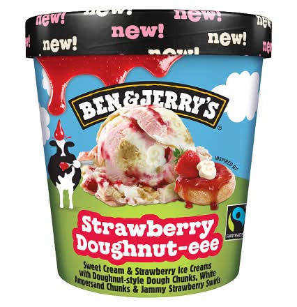 Ben & Jerry's Strawberry Doughnut-Eee, Ice Cream (465ml)