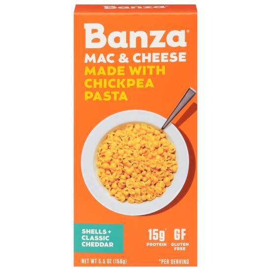 Banza Mac and Cheese Made With Chickpea Pasta Shells + Cheddar