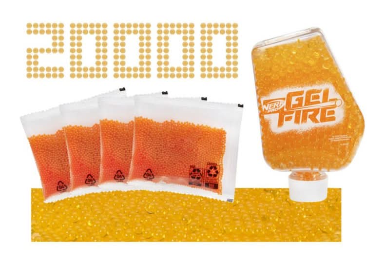 Nerf · Repuesto pro gelfire recargas - Naranja (20000 un)