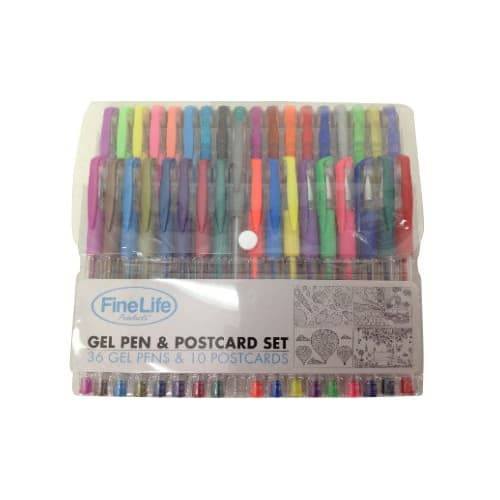 Finelife Gel Pen & Postcard Set (36 ct)