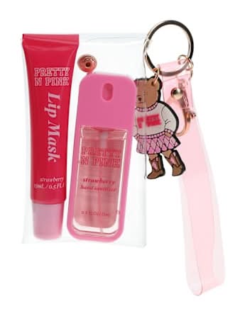 Pretty N Pink Lip Mask & Sanitizer Set Strawberry