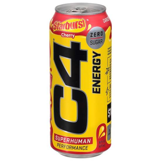 C4 Zero Sugar Starburst Cherry Flavor Energy Drink (16 fl oz)