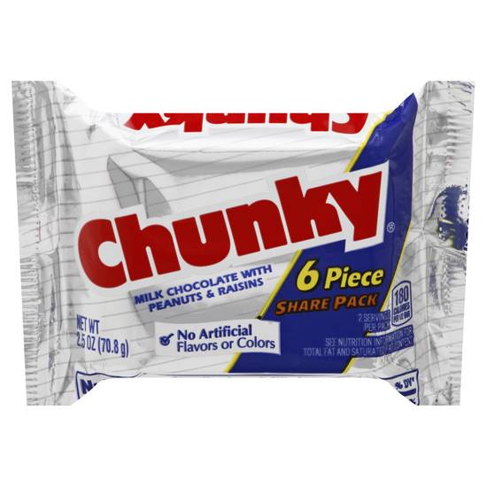Chunky Peanuts & Raisins Share pack Milk Chocolate ( 6 ct )