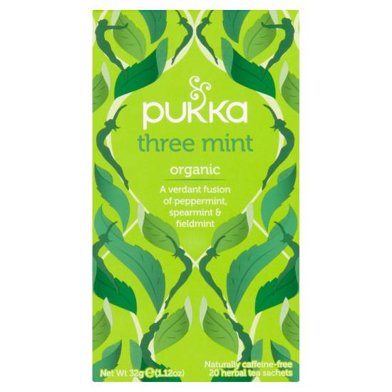 Pukka Organic Three Mint Herbal Tea Sachets (32g)