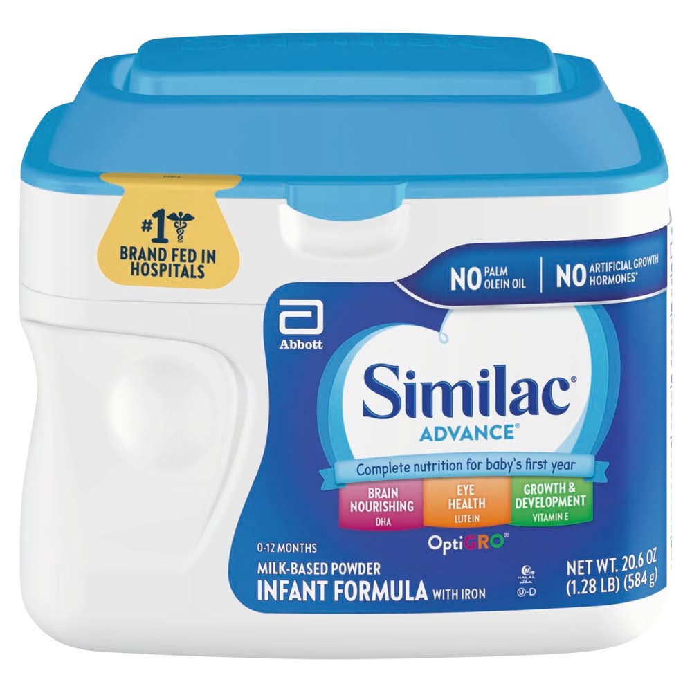 Similac Advance Advance Milk-Based Powder Infant Baby Formula 0-12 Months (20.6 oz)