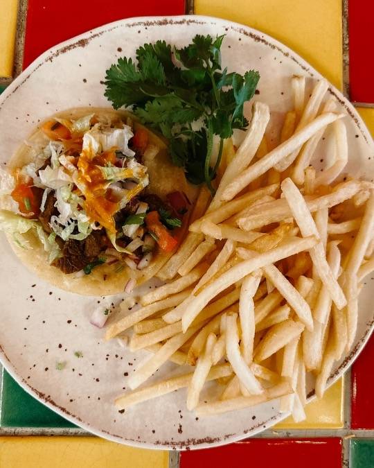 Grilled Vegetable Taco + Fries