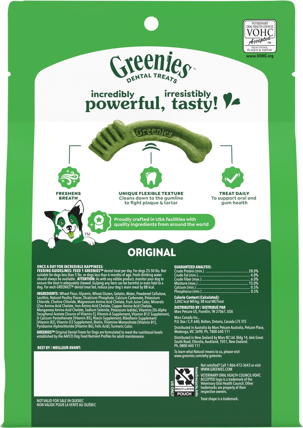 Greenies Original Regular Moyen Dental Dog Treats 25-50 Lbs (12 oz, 12 ct)  | Postmates