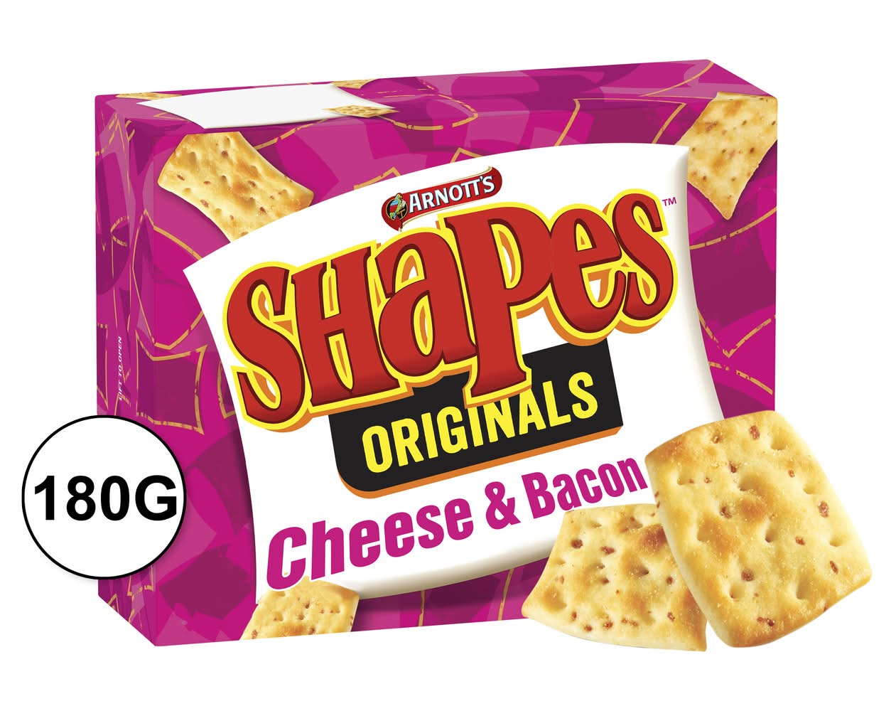 Arnott's Shapes Originals Crackers, Cheese & Bacon (198g)