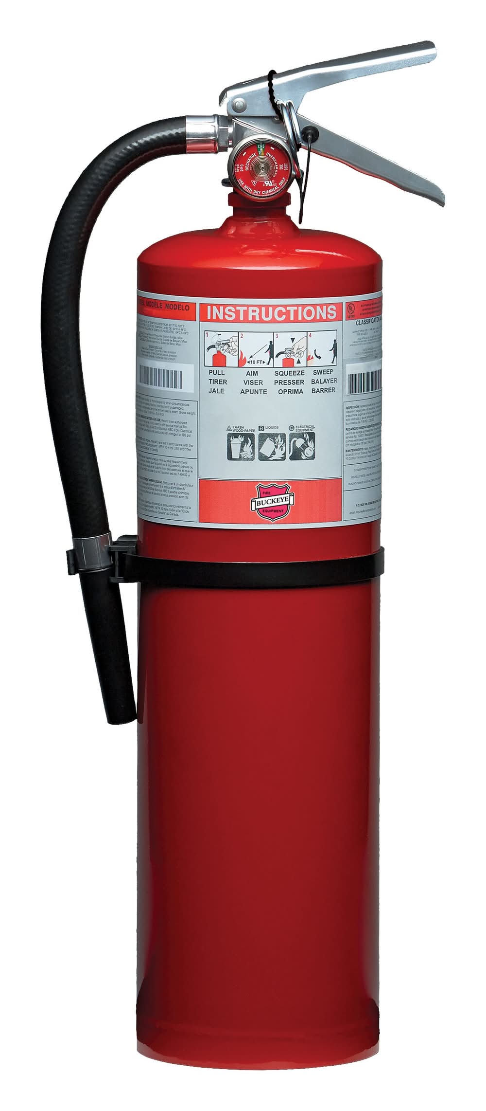 Buckeye Multipurpose 4-A:80-B:C Commercial Rechargeable Fire extinguisher
