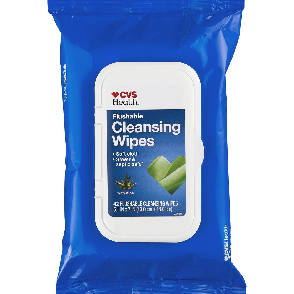 CVS Health Flushable Cleansing Wipes, 42 CT