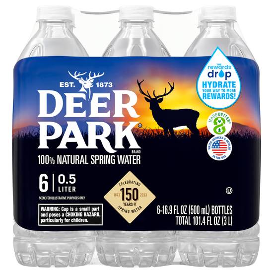Deer Park 100% Natural Spring Water (6 ct) (6 pack, 16.9 fl oz)