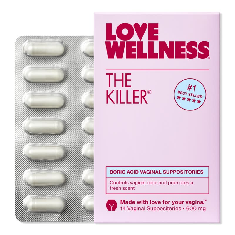 Love Wellness The Killer: Boric Acid Vaginal Suppositories 14 ct