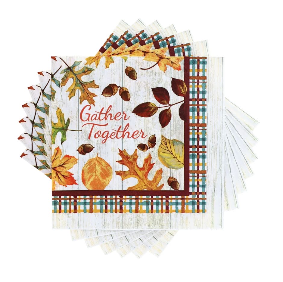 Harvest Leaves Print 2-ply Lunch Napkin (24 ct)