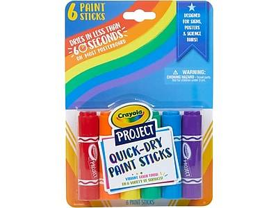 Crayola Quick Dry Paint Sticks, No Water Required, Art Supplies For Kids (6ct)